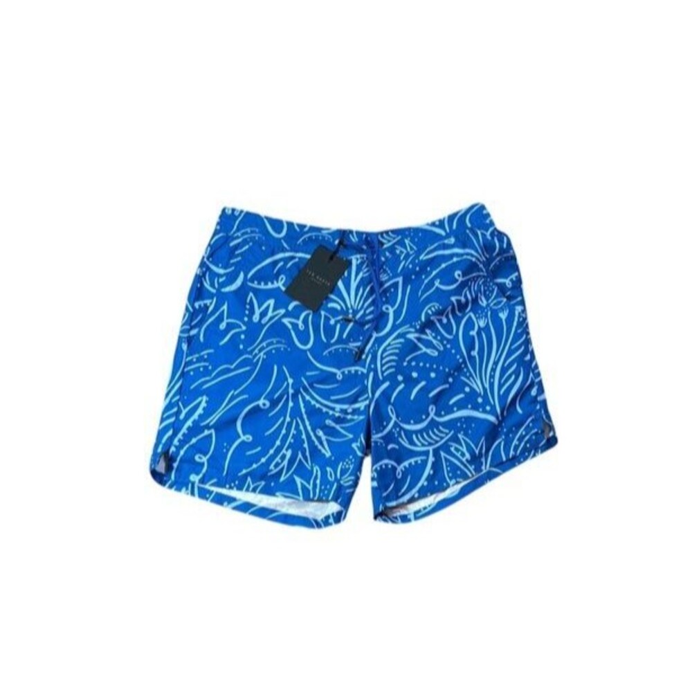 Ted Baker Paisley Swim Shorts Mens Size 3 Medium Nautical Resort Summer Preppy